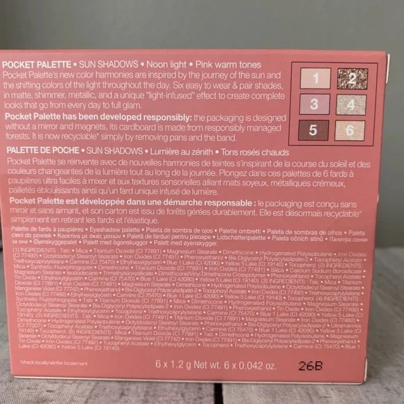 Sephora Sun Shadows Noon Light 6-Shade Pocket Palette Eyeshadow 6x1.2g - Picture 4 of 4